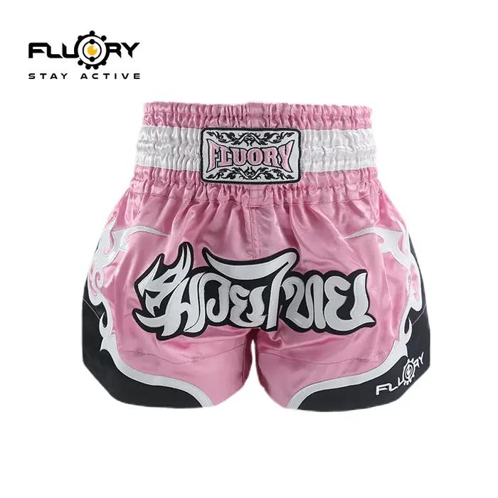 Fluory Thai boxe court hommes femmes enfants Fairtex Shorts MMA shorts pantalons de boxe Shorts brod