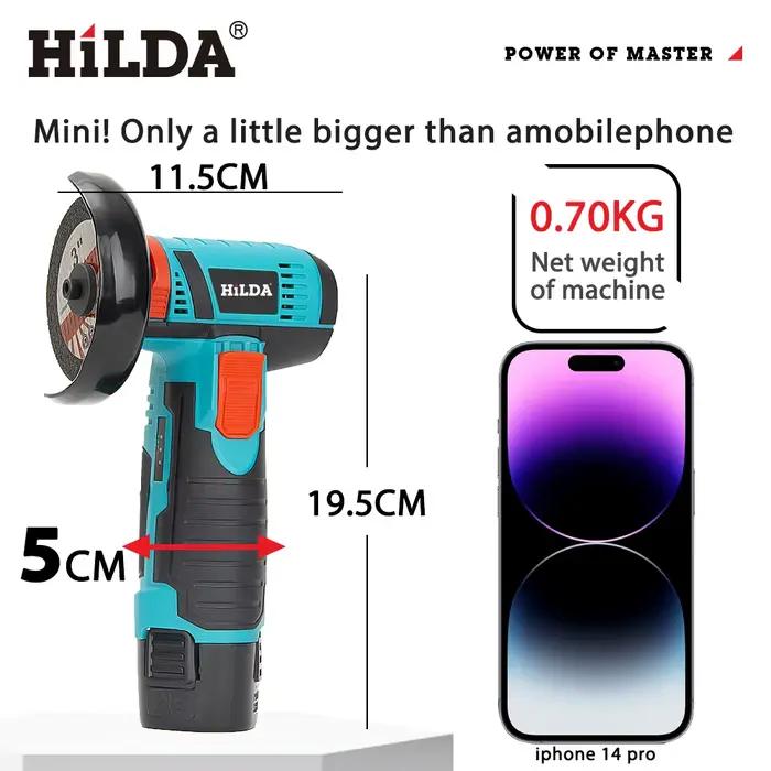 HILDA – meuleuse d'angle électrique 12V, 3/4 pouces, Machine à polir au Lithium, Mini Machine de déc