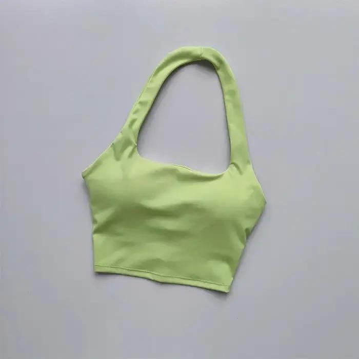 Camisole yoga rembourrée dos nu sexy femme haut court gymnastique soutien-gorge fitness respirant