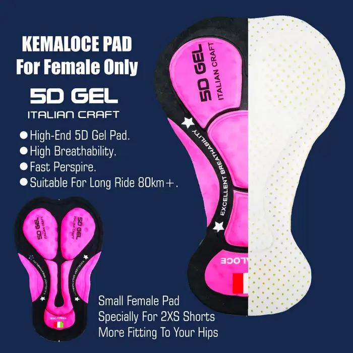KEMALOCE-Cuissard à bretelles de cyclisme pour femme, rose uni et noir, short de vélo rembourré en g