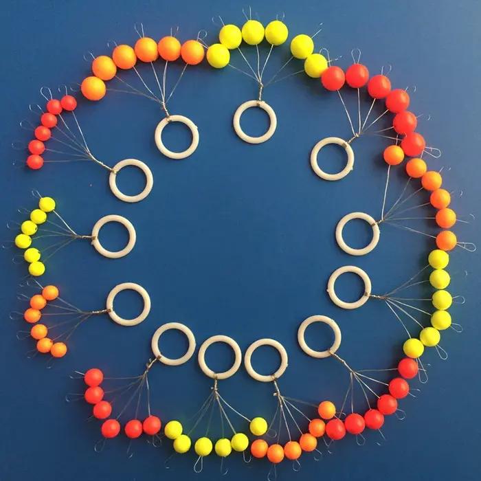 Flotteur rond sept étoiles, 30 pièces/lot, 5 couleurs 00 # 0 # 1 # 2 # 3 # 4 # 5 # Bal
