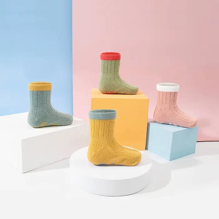 5 paires de chaussettes de sol en tricot mignonnes et décontractées, chaussettes en coton doux et co