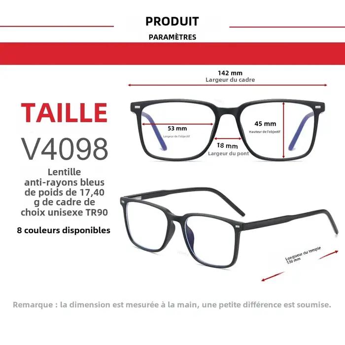 VIVIBEE 2026 Lunettes anti-lumière bleue carrées pour hommes
