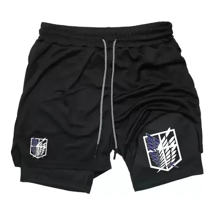 Nouveaux shorts de sport 2-en-1 pour hommes, respirants, décontractés, pour le jogging, l'été, avec