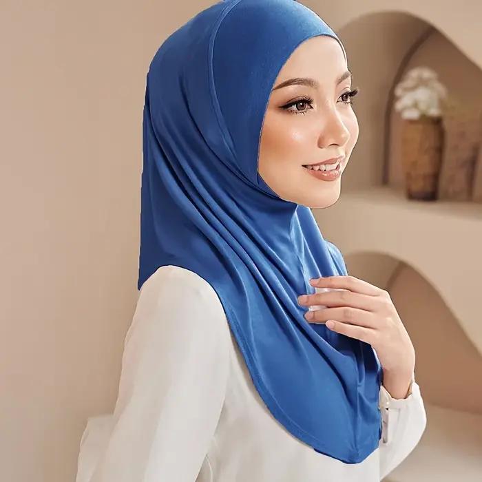 Nouveau instantané prêt à porter Hijab femmes musulmanes extensible sport Jersey Hijab foulards mala