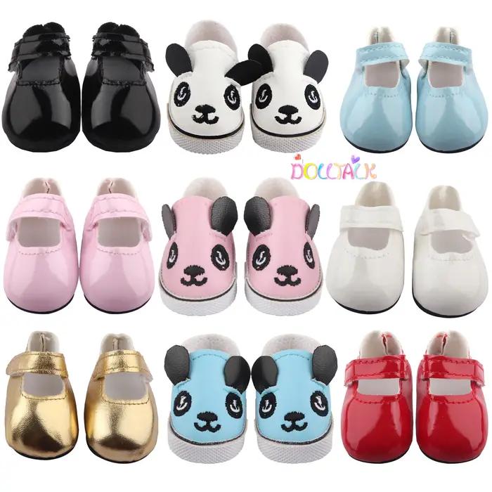 Chaussures de poupée Panda mignonnes de 5 Cm pour Paola Reina, Mini chaussures de poupée en cuir pou