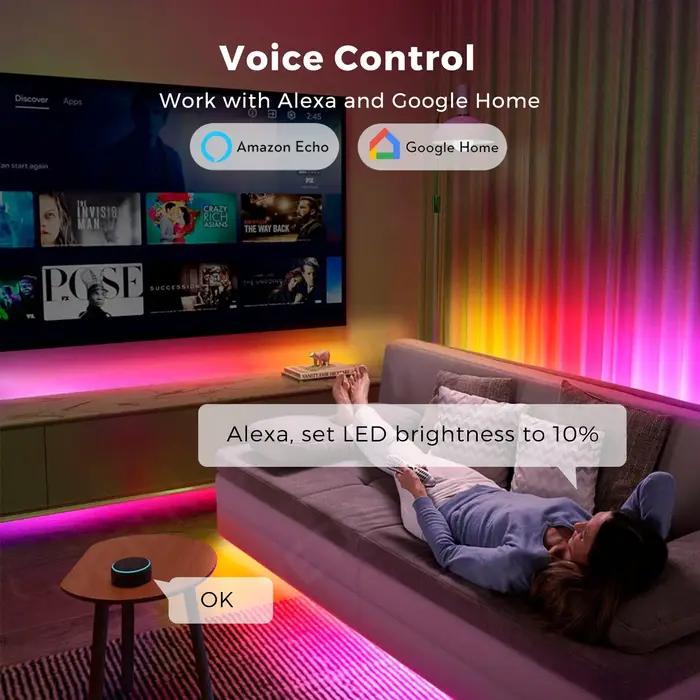 Bande lumineuse LED RGBIC COB intelligente Tuya WIFI adressable flexible RGB néon LED 24 V contrôle