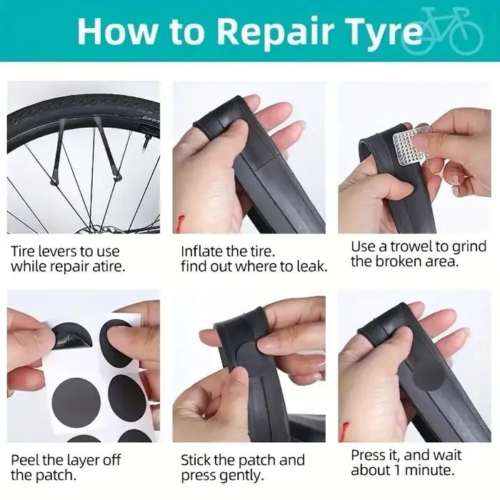 Kit d'outils de réparation de vélos avec patch de pneu et pompe pour vélos de route et de montagne accessoires de réparation pour cyclistes sorties en plein air
