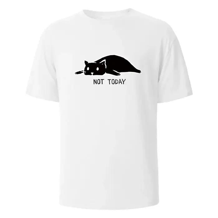 Pas aujourd'hui T-shirts imprimés drôles pour hommes 100% coton été respirant confortable hauts à ma
