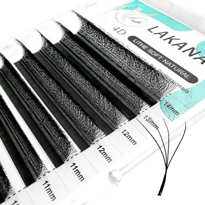 LAKANAKU 6 plateaux 4D W forme Extensions de cils Volume Ingles Fans Cilios W en forme naturel doux