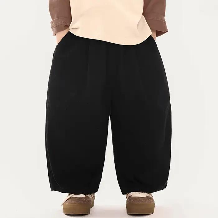 Pantalon sarouel élégant pour garçons, couleur unie, ample, en pur coton, décontracté, pour enfants
