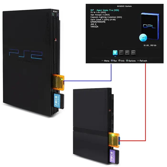 Adaptateur de lecteur de carte MX4SIO SIO2SD TF/SD, pour Consoles de jeux Playstation2 PS2, carte mé