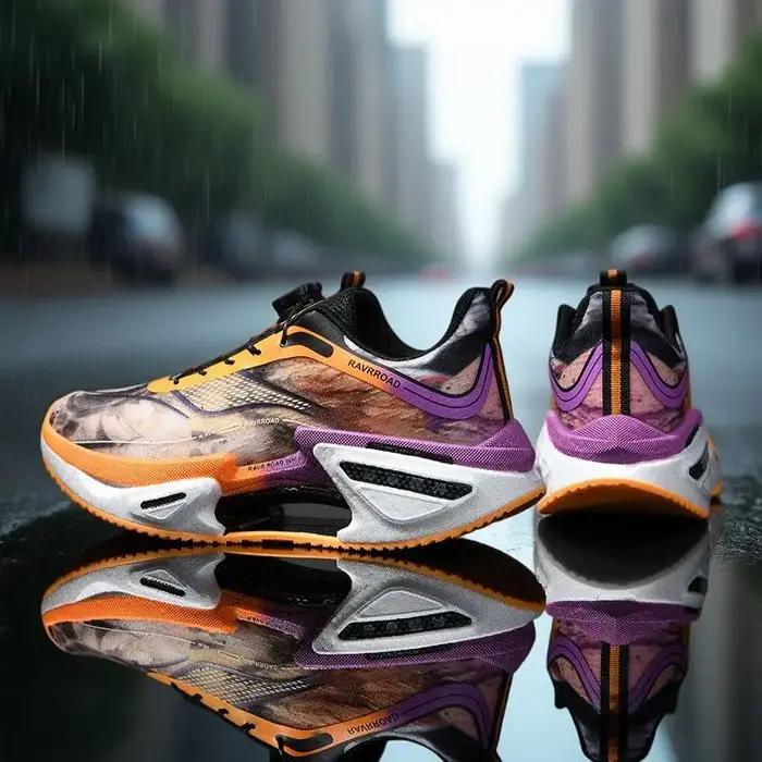 Chaussures de course élastiques pour homme chaussures de sport à plaque de carbone avec boucle rotative pour femme chaussures professionnelles amortissantes occasions spéciales endurance running