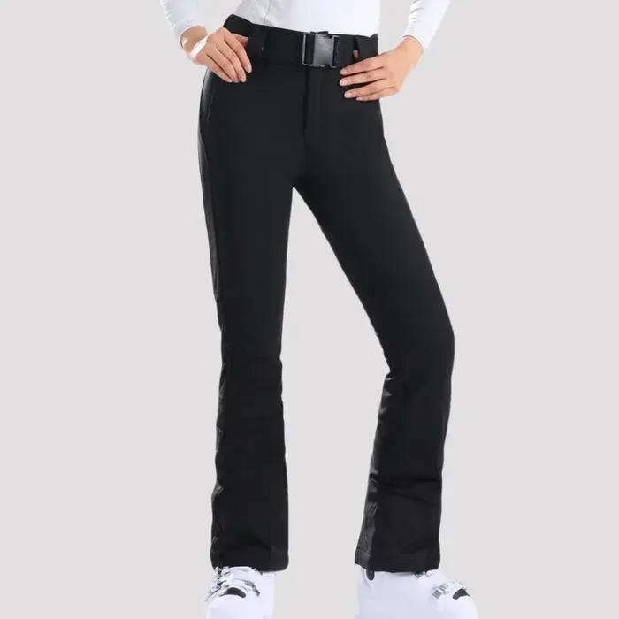 Pantalons de ski thermiques d'hiver pour femmes coupe ajustée vêtements imperméables pour skieurs et randonneurs hivernaux occasions spéciales