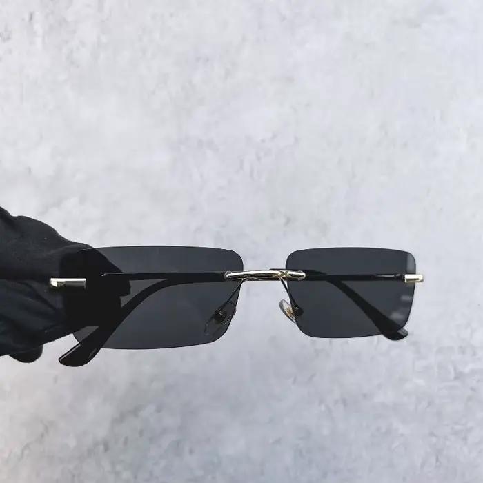 BOYSEEN lunettes sans monture homme lunettes de soleil élégantes femme rose bleu lunettes UV400 dégr