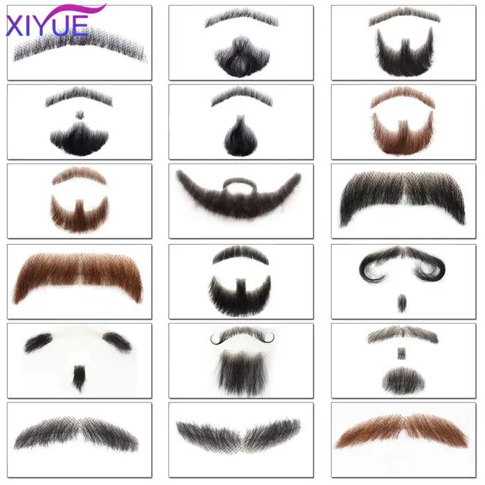 XIYUE barbe en dentelle synthétique fausse moustache pour hommes moustache faite à la main par des v