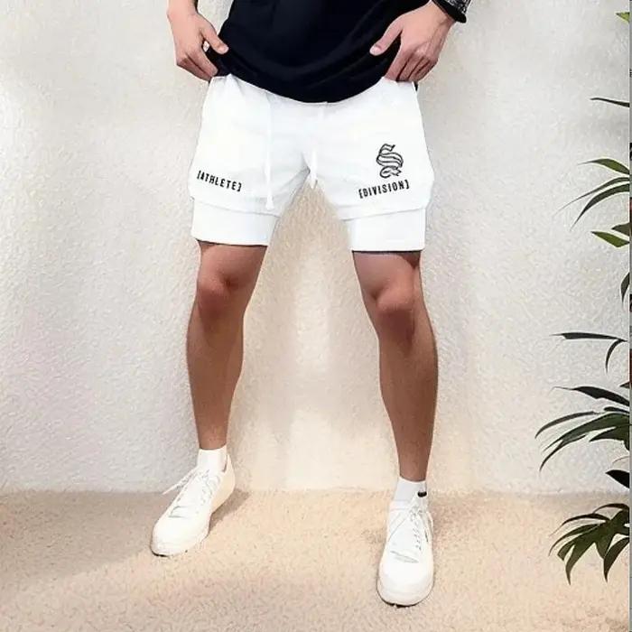 Shorts sport 2 en 1 hommes course fitness - Jogging double pont séchage rapide gym 2025