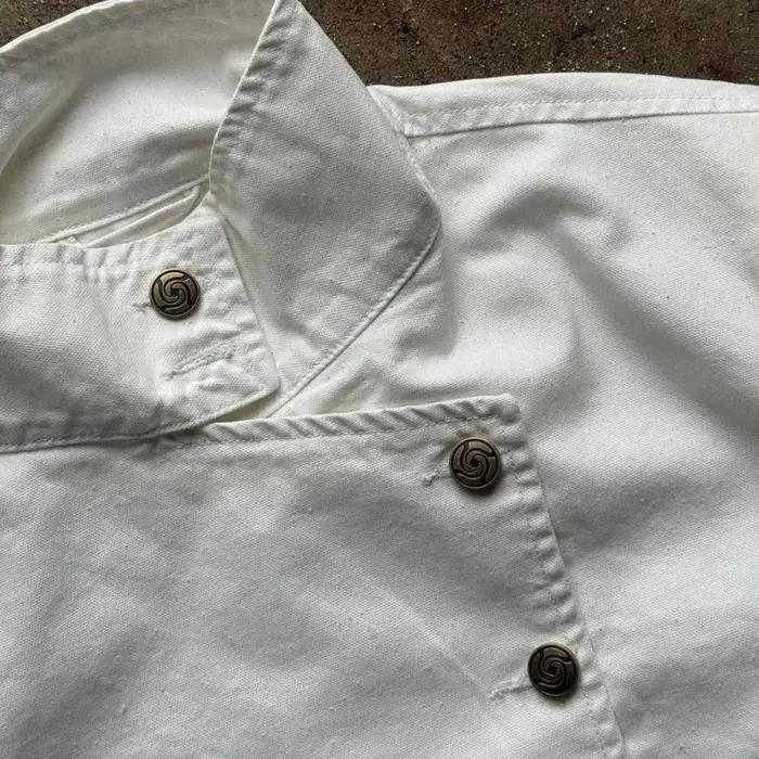 Veste de sauvetage blanche Y2K à col montant, veste en jean safari unie courte, style gothique décon