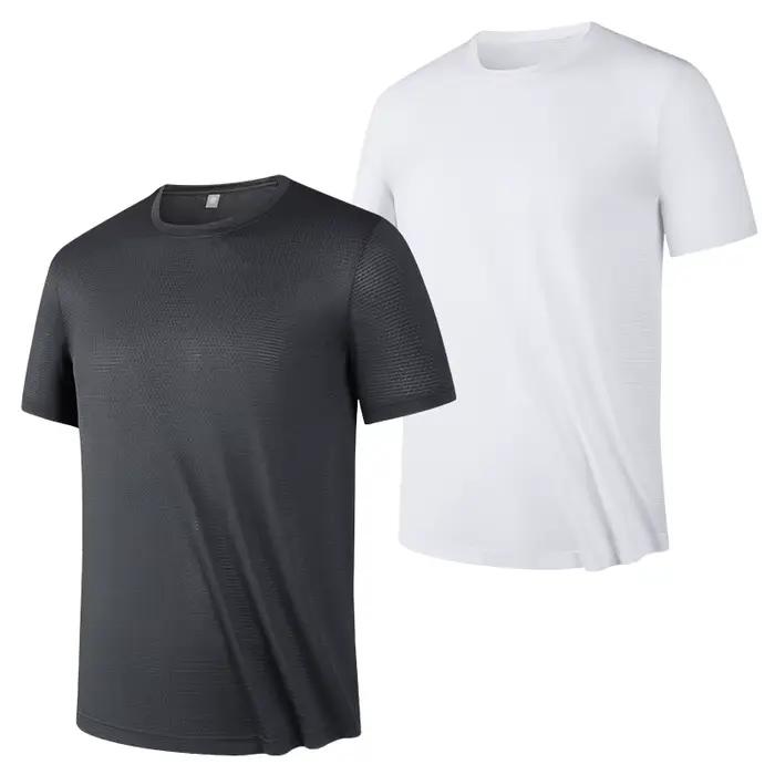 2 pièces séchage rapide hommes course T-shirt Fitness sport T-shirt gymnastique entraînement t-shirt