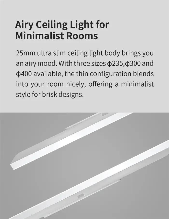 Yeelight – plafonnier Led intelligent RGB, Wifi, 24W, intensité variable, 400C, Ultra fin, commande