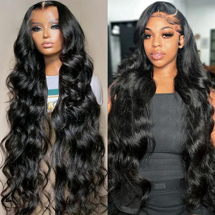 Surprise ! ! ! PRPromotion-Perruque brésilienne Body Wave pour femme, 13x4, 13x6, 360 Transparent La