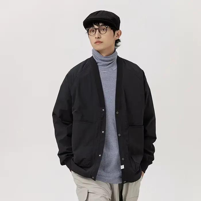 Cityboy-Manteau d'extérieur à col en V pour hommes et femmes, Streetwear, Veste cargo vintage, Veste