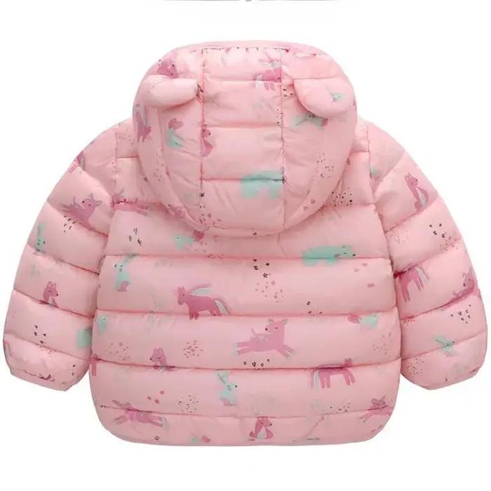Doudounes pour bébés garçons et filles, manteaux à fermeture éclair motif ours de dessin animé pour