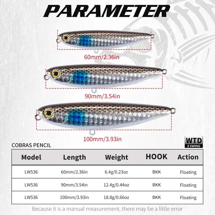 Hunthouse flottant Topwater crayon leurre de pêche 60mm 90mm 100mm Surface dur appât WTD eau salée p