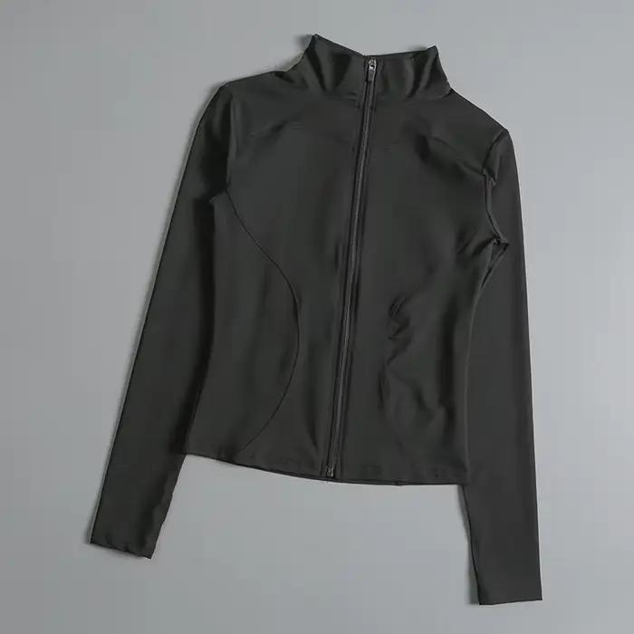Veste de sport femme zip fitness yoga manches longues vêtements d'entraînement running léger respirant polyvalent pour yoga course à pied entrainement en salle
