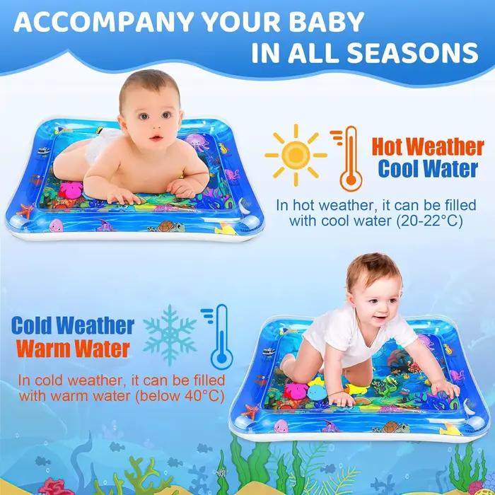 Tapis de jeu d'eau gonflable en PVC pour bébés, temps du ventre, jouets d'activité, développement moteur et sensoriel, coussin d'eau pour nourrissons, éducation précoce, cadeau pour nouveau-né