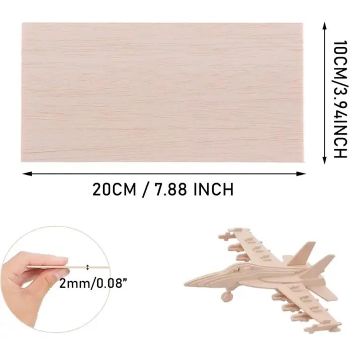 Feuilles de bois de Balsa, 5/10 pièces, 100/200/300mm de Long, 100mm de large, 1-8mm d'épaisseur, po