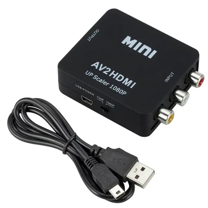 Grwibeou – convertisseur RCA AV vers HDMI, boîtier vidéo AV/CVSB L/R HD 1080P 1920x1080 AV2HDMI, pri