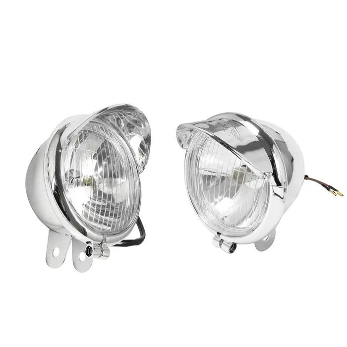 Phares antibrouillard universels chromés pour moto, lampe de sauna, DC 12V, Harley Touring Sportster