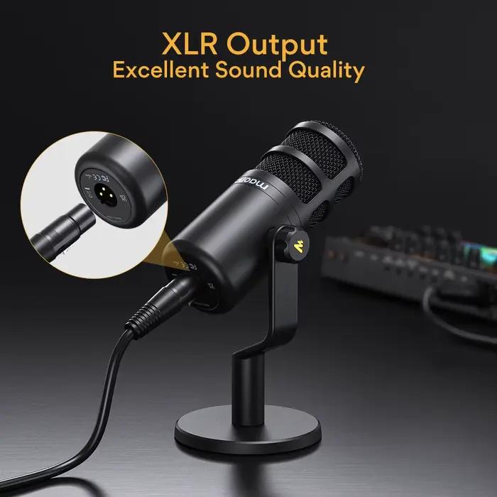 Microphone dynamique XLR pour PC Maono PD100, entièrement en métal, pour jeux, diffusion, enregistre