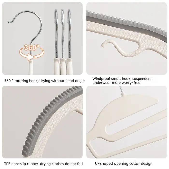 Cintre domestique multifonctionnel noir/Orange/gris, 10 pièces, humide et sec, adapté aux vêtements