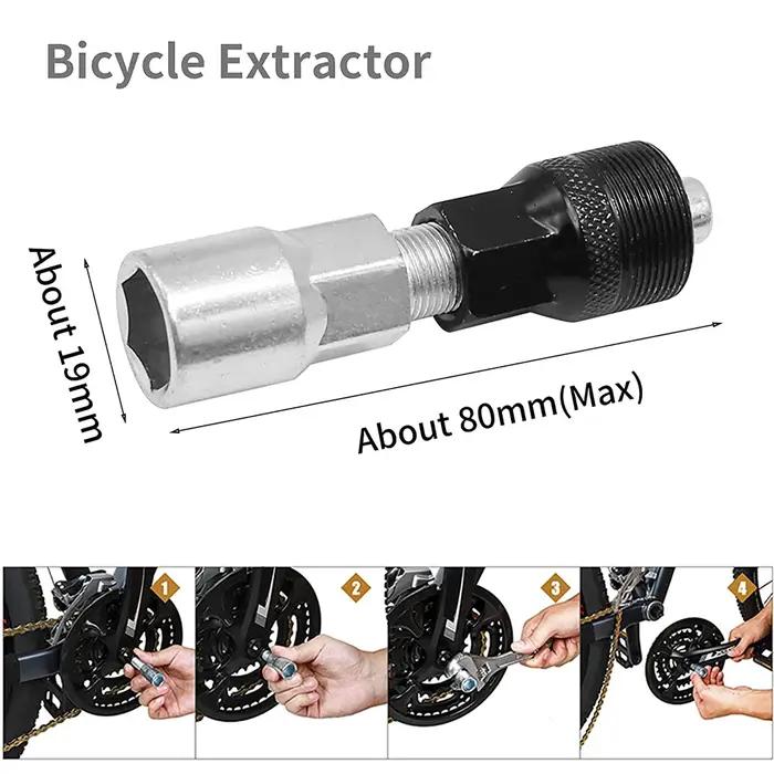 Kit d'outils de réparation de vélo disjoncteur de chaîne dissolvant de volant d'inertie extracteur de manivelle clé de vélo pour VTT et vélos de route entretien et réparation
