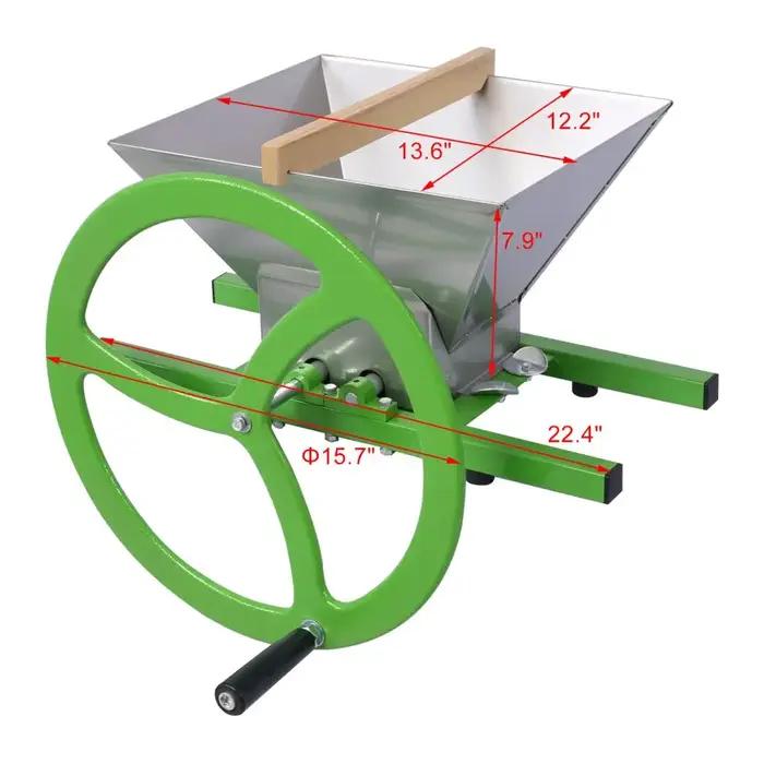 Broyeur manuel Ju479 de 7L, broyeur de fruits portable avec roue, en acier inoxydable, pour le vin e