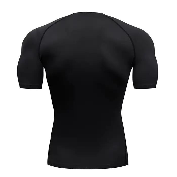 T-shirt de compression à manches courtes pour homme, vêtement de sport, de fitness, de course, de gy