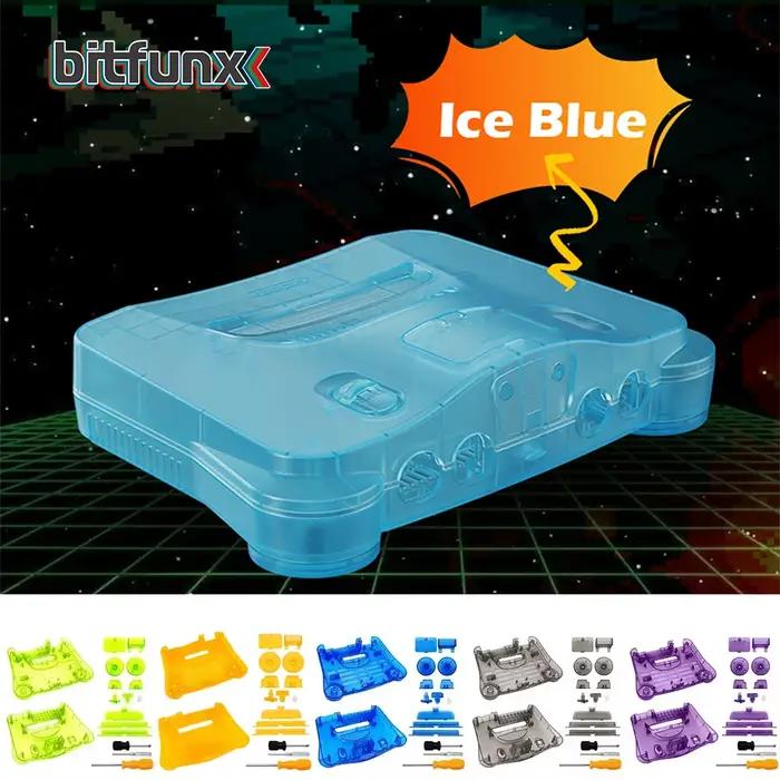 Bitfunx coque en plastique de remplacement boîtier translucide pour N64 Nintendo 64 boîtier de rempl