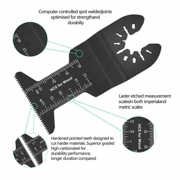 Lame de scie multi-outils oscillante à changement rapide, 81 pièces, pour Fein Black & Decker Bosch