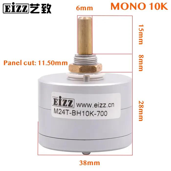 EIZZ-Potentiomètre de Volume Mono Stéréo Haut de Gamme, 10K, 25K, 50K, 100K, 250K, 24 Étapes, Atténu