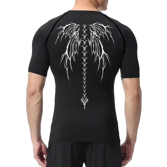 Chemises de Compression graphiques pour hommes, manches courtes, protection contre les éruptions cut