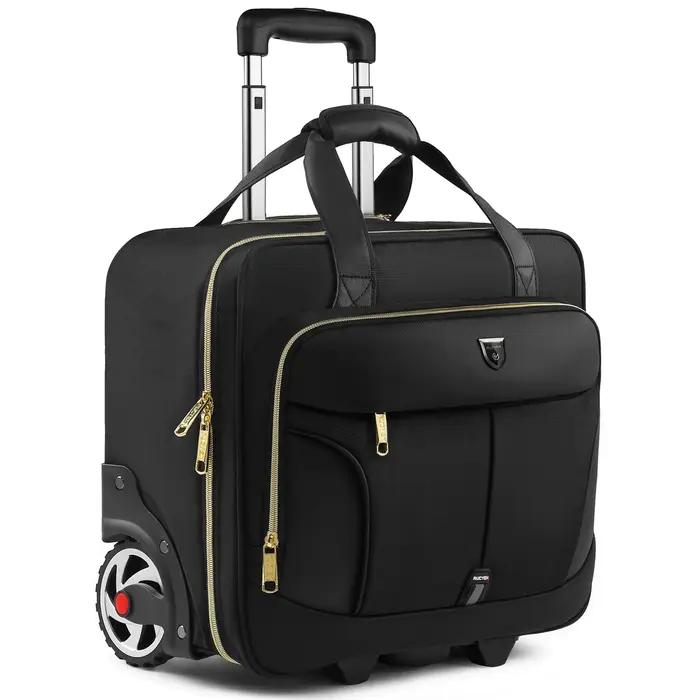 Porte-documents roulant de 18 pouces, mallette pour ordinateur portable de grande capacité, sac à ba