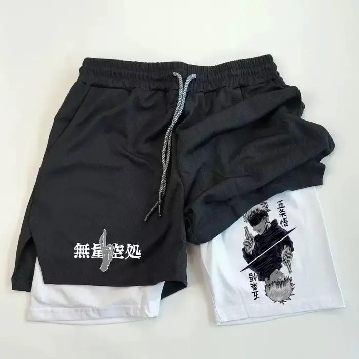 Short de sport à Double couverture, vêtements d'entraînement physique pour hommes, musculation Sho A