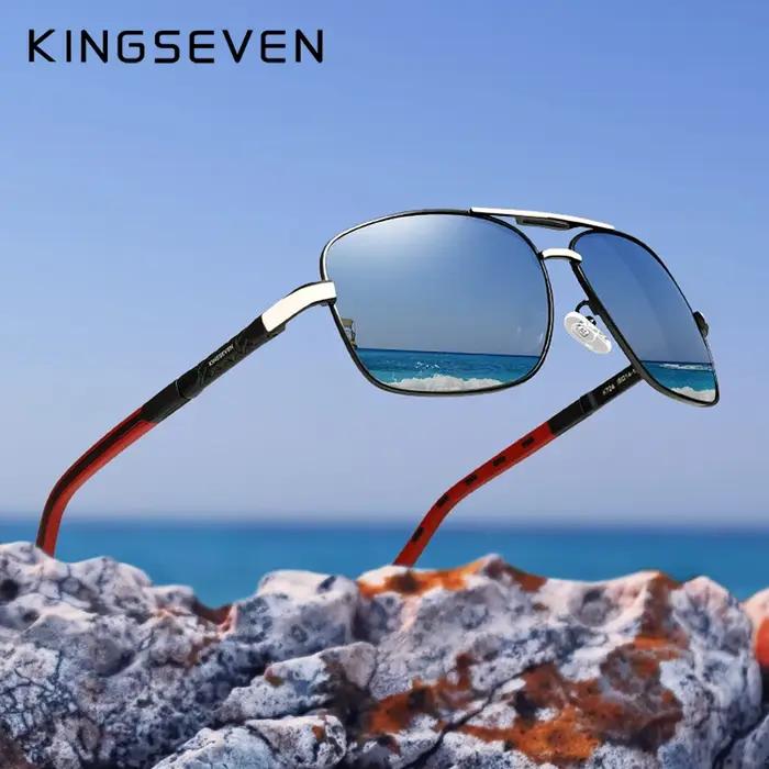 KINGSEVEN aluminium marque lunettes de soleil polarisées hommes femmes mode cadre mâle miroir lunett