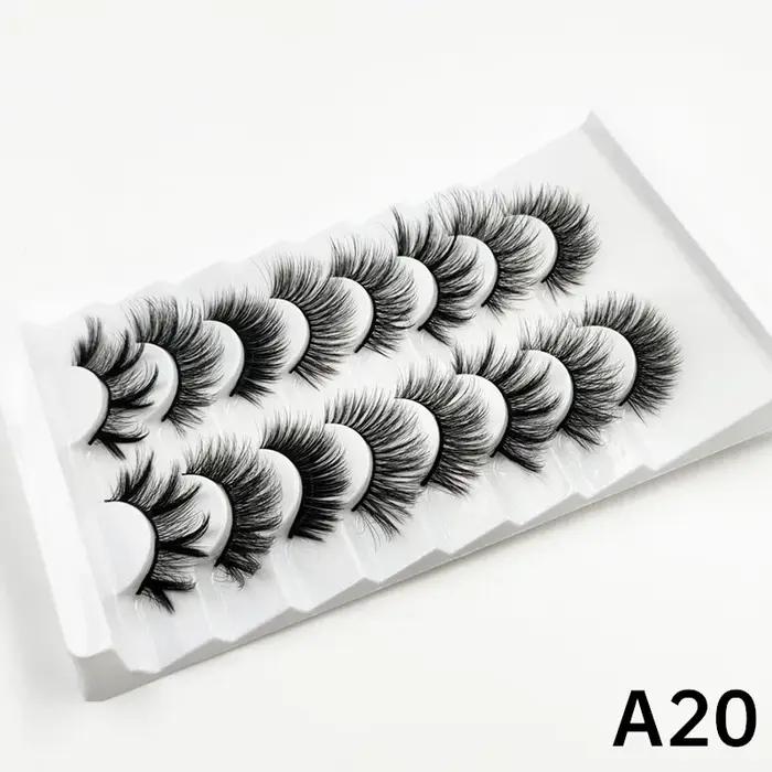 MIOFIA 8 paires de cils de vison 3D en gros, cils de vison cruel sans vrac, cils de vison artificiel