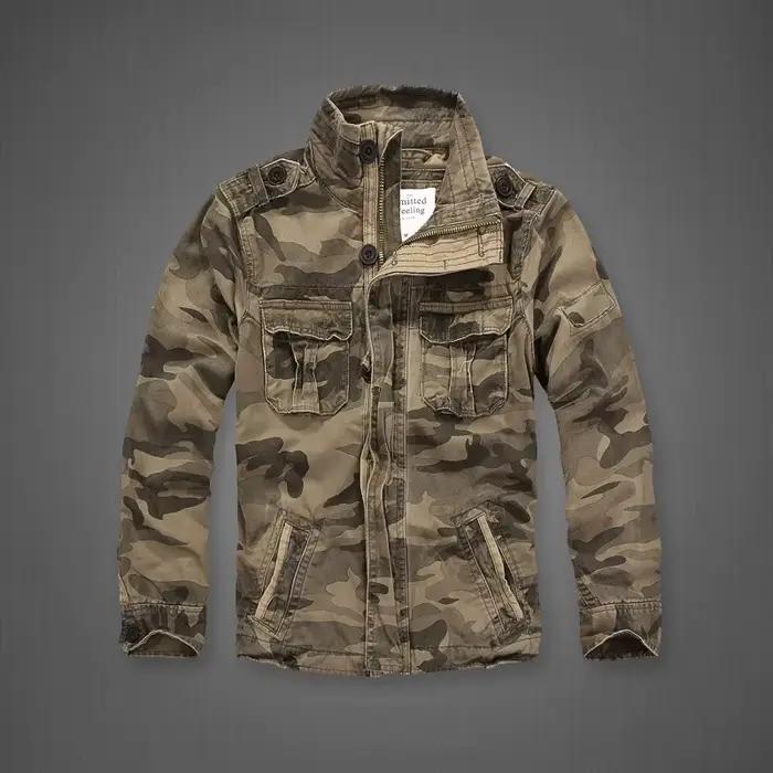 Hommes Camo Cargo veste automne poids lourd lavage coton coupe-vent veste militaire Camouflage tenue