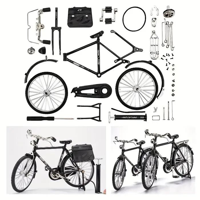 Kit de modèle de vélo vintage avec pompe et bagages cadeau pour collectionneurs et décoration bureau vintage