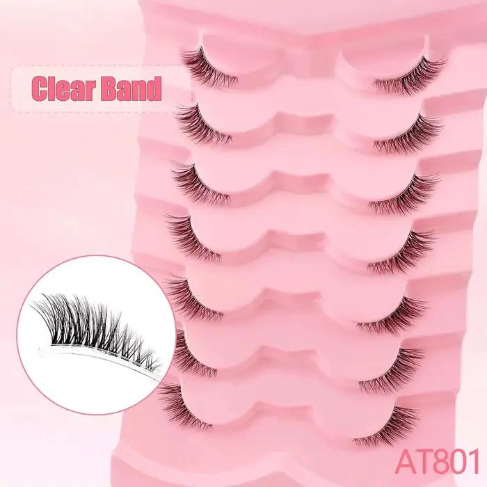 7 paires de cils de renard de longueur mixte 3-5-9mm, boucles D, faux cils fins en vison, moelleux,