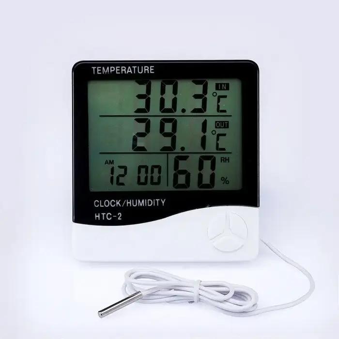 LCD Numérique Température Humidité Mètre HTC-2 Maison Intérieur Extérieur Hygromètre Thermomètre Sta
